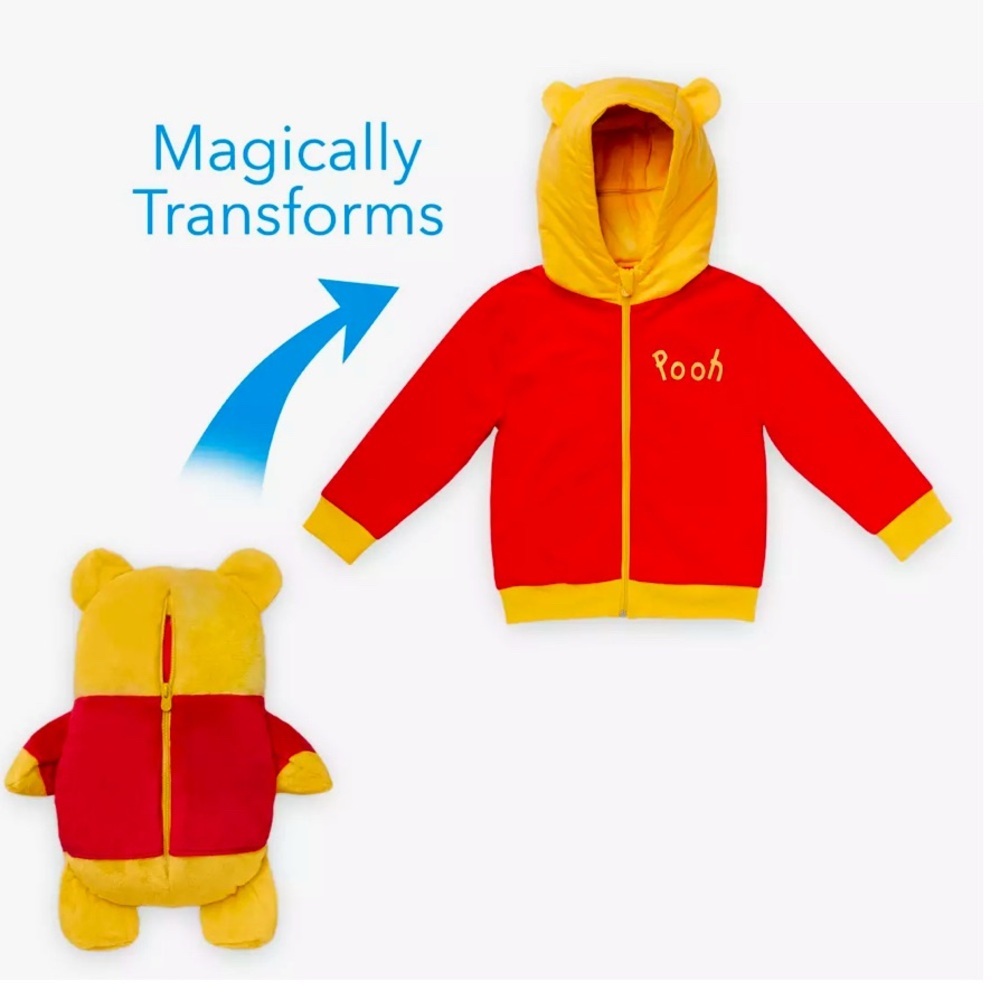 Winnie The Pooh Bear 2 In 1 Hoodie Zip Jacket Soft Plush Cubcoats Disney Size 2T